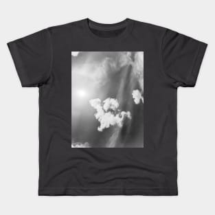 Fluffy cloud shape cloudscape at grey sky Kids T-Shirt